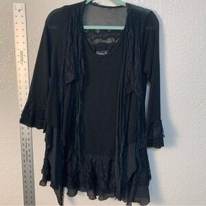 Pretty Angel layered  lace and Textured Top.